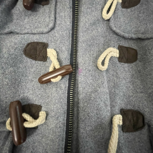 Janie and Jack, 2T toddler boys or girls gray wool toggle button zip up pea coat - Picture 7 of 8